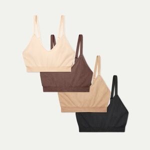 BOMBAS Women's Seamless Scoop Bralette 4-Pack • Size 2X